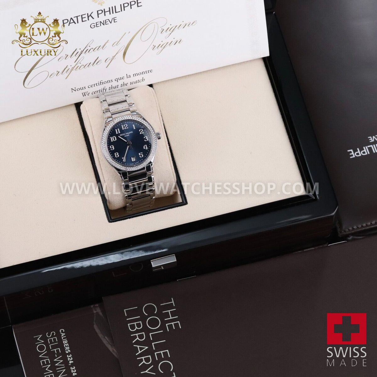 PATEK Twenty-Four 36mm Silver Gradient Gray Diamond