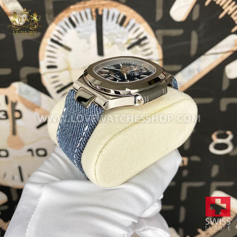Patek Philippe Nautilus Denim Chronograph 40mm 5980G Blue Dial