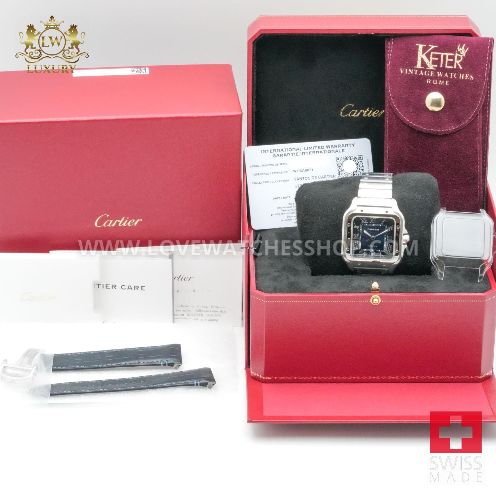 Cartier Santos De Cartier Ref. WSSA0071 – Blue Dial – NEW 2025 – Full ...